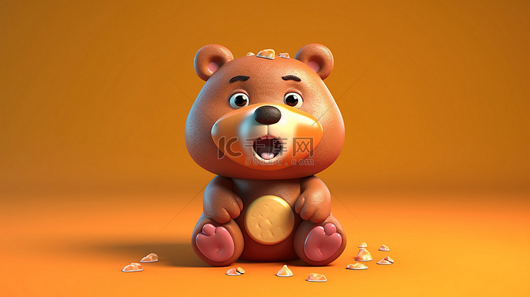 3D 渲染中的有趣熊