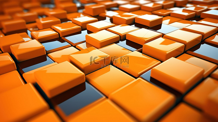 3d 渲染橙色瓷砖背景