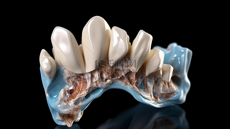 牙科模型中前磨牙的 3D 渲染
