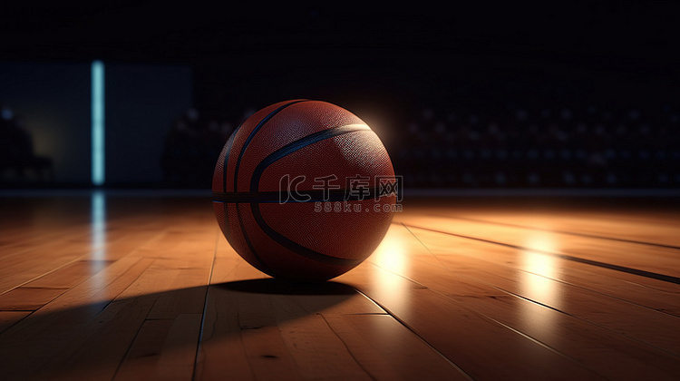 球场上的篮球 3d 可视化