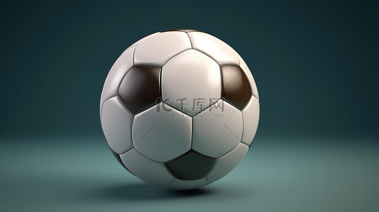 具有经典触感的 3D 足球渲染