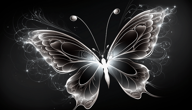 蝴蝶光效透明荧光背景