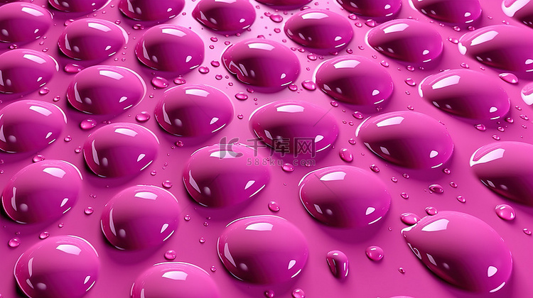 粉红色纹理滴的 3D 渲染图案