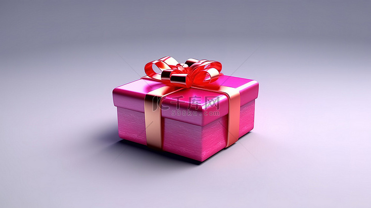 礼物盒的 3D 渲染图标的 3D 插图
