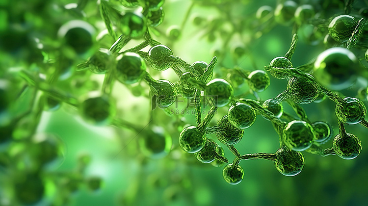 生动的绿色细胞背景通过分子研究