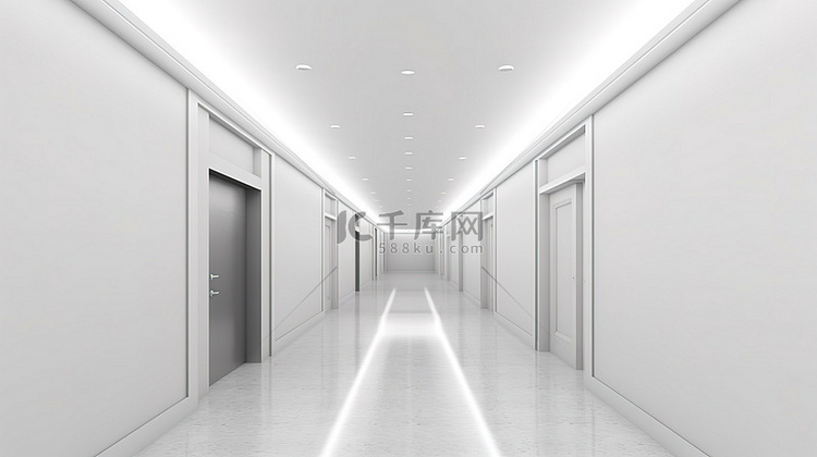 现代风格的走廊设有数字化设计的