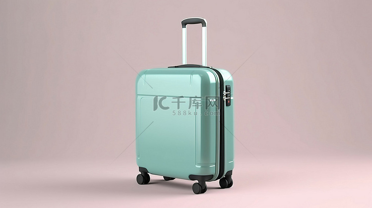 带行李样机的旅行箱的 3D 插图