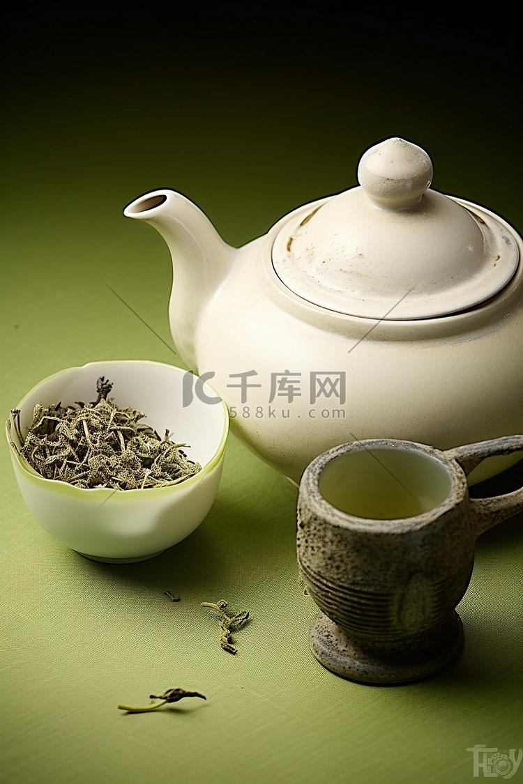 在银条西亚，我们用茶壶混合绿茶