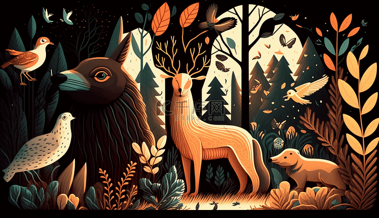 森林背景插画