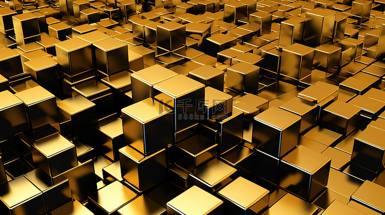 金色 3D 立方体打折，立即购买