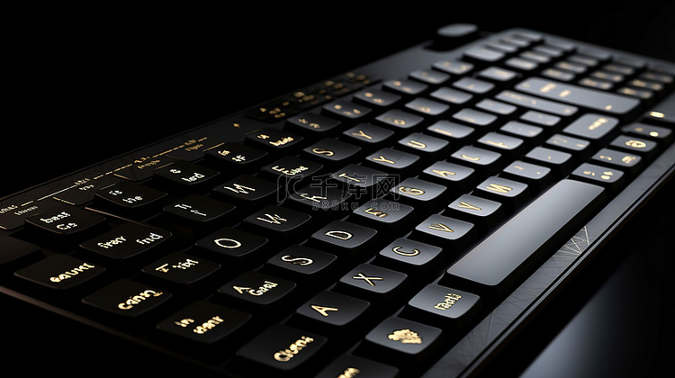 技术符合黑色键盘的安全 3d 