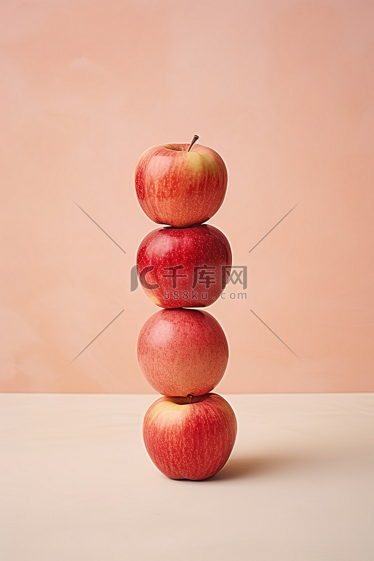 两个堆叠的红苹果优质赖利