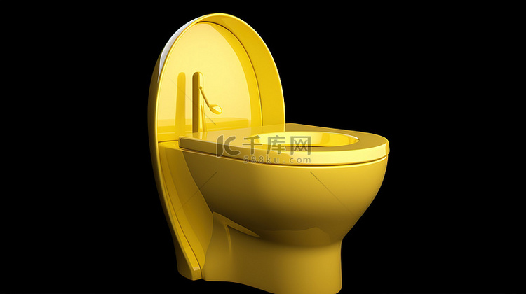 插图 3D 陶瓷厕所位于孤立的