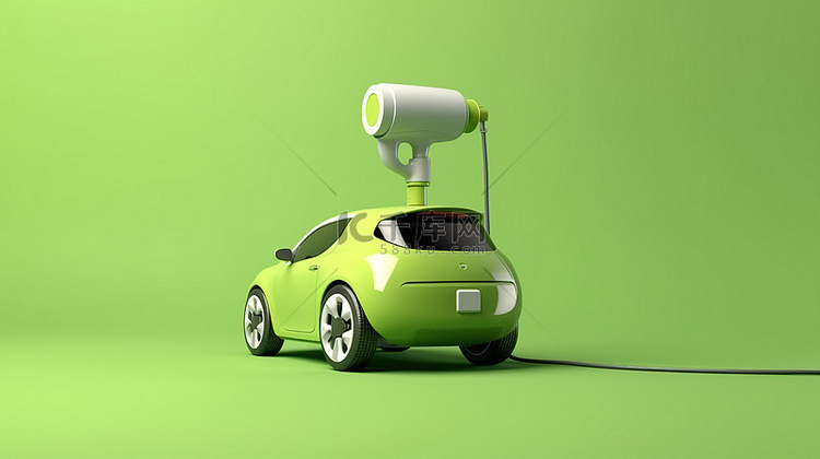 绿色背景充电站为您的电动汽车电
