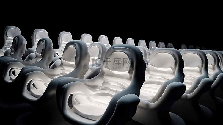 电影院中的白色卡通软椅令人惊叹