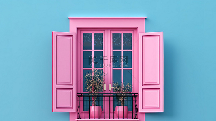 双色调风格粉色 PVC 阳台门