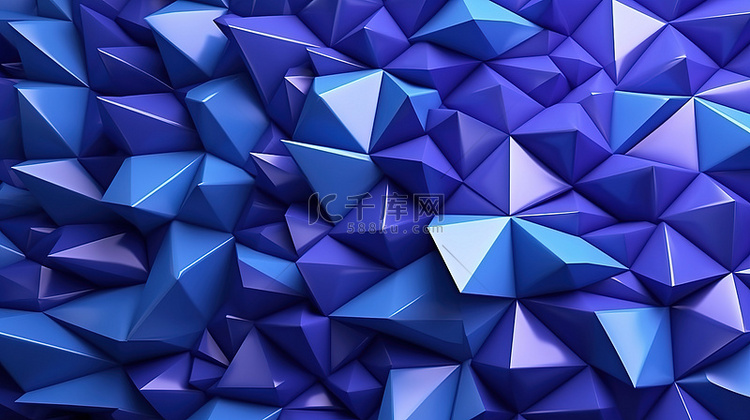 蓝色和紫色三角形结构背景的几何