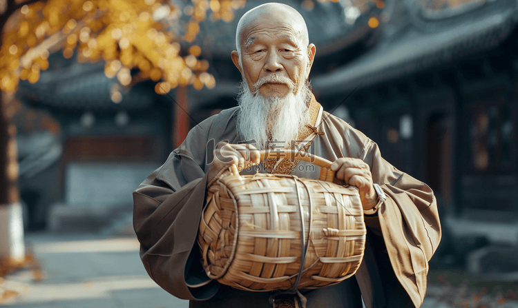 老中医提着中药包