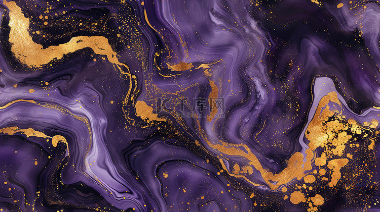 紫色鎏金大理石花纹背景图片
