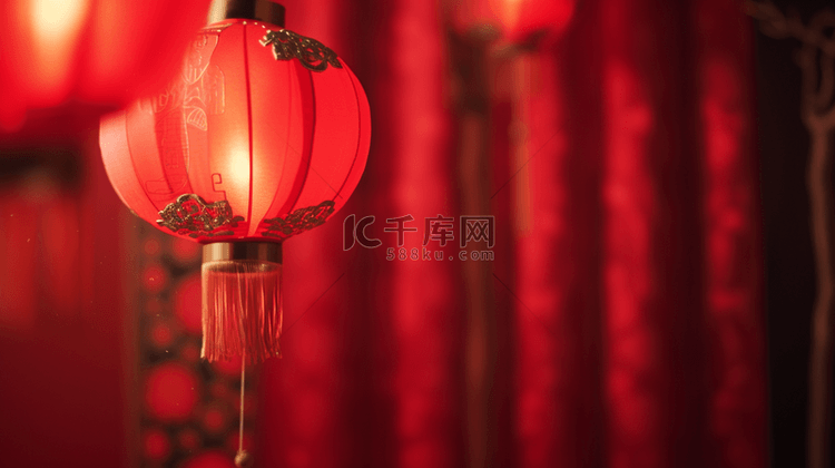 新年春节过年中式室内装饰红色灯