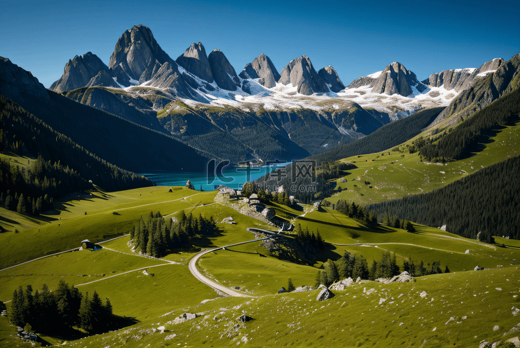 阿尔卑斯山自然景观图图片