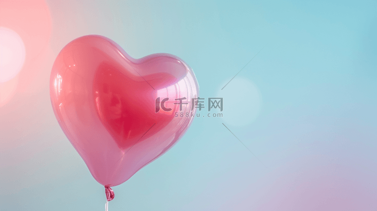粉蓝色简约浪漫彩色气球的背景图