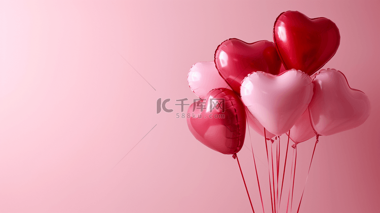 温馨浪漫粉红色爱心气球的图片19