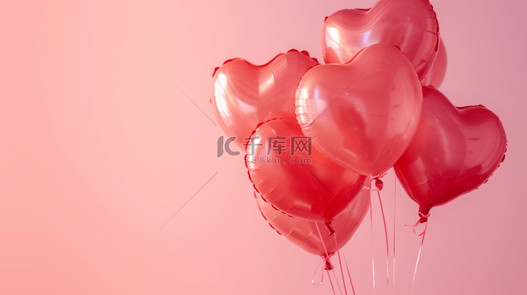 温馨浪漫粉红色爱心气球的图片2