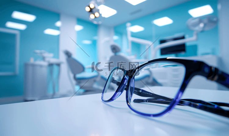 诊室里的视力矫正眼镜