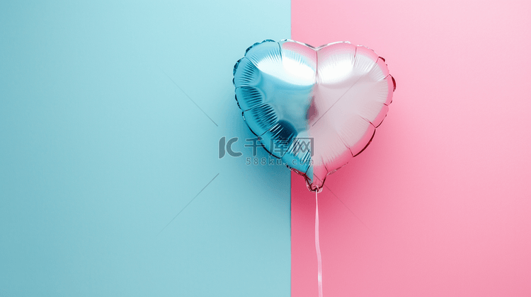 粉蓝色简约唯美爱心气球的图片10
