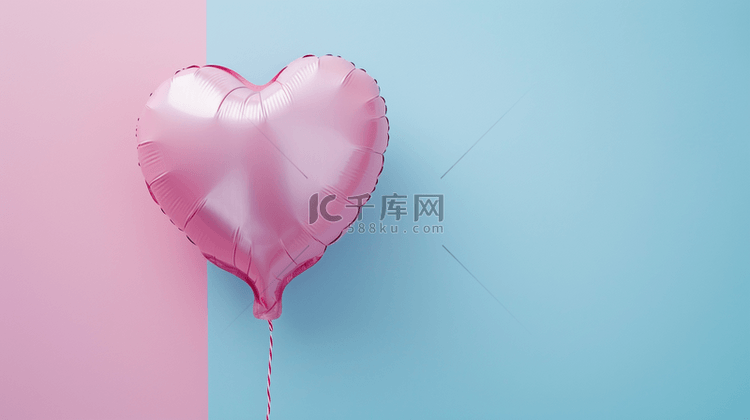 粉蓝色简约唯美爱心气球的图片13
