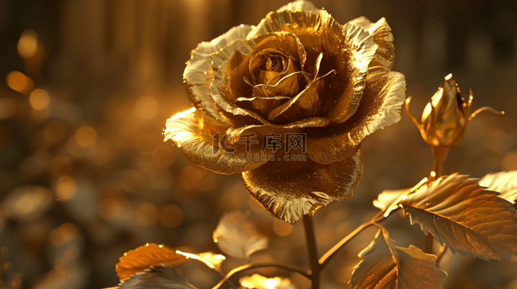 金黄色仿真玫瑰花的图片17