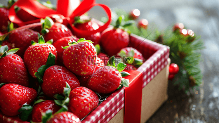 新鲜的草莓礼盒特写摄影21