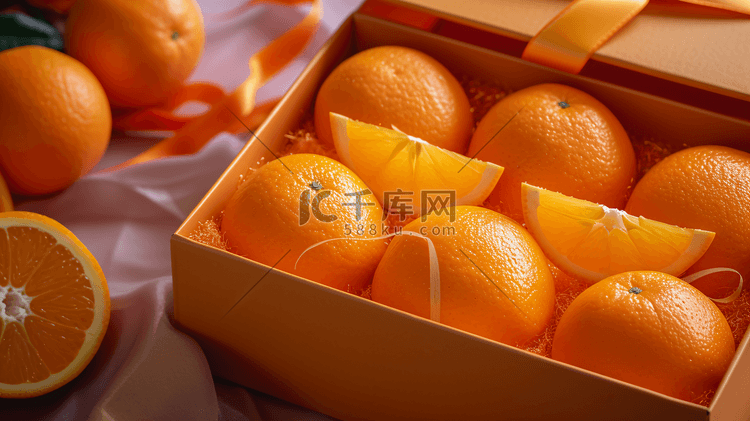 新鲜的橙子礼盒摄影4