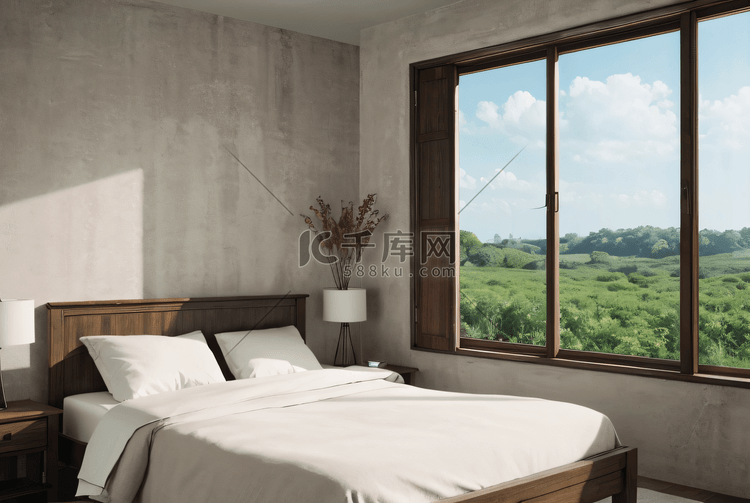 简约现代设计卧室窗户摄影图8