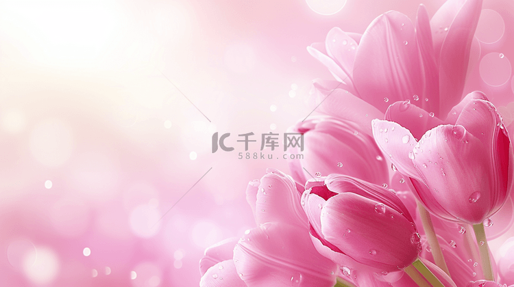 粉色玫瑰花女神节浪漫唯美的背景