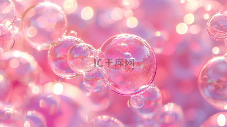 粉色水晶泡泡可爱背景3