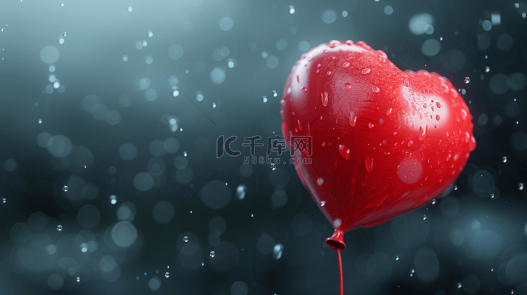 红色心形气球喜庆背景11