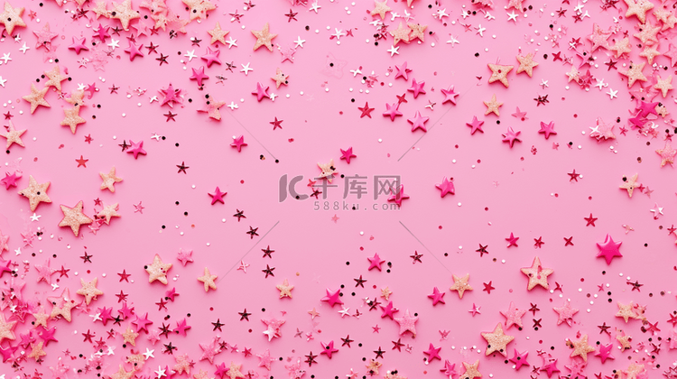 可爱粉色平面摆放五角星的背景13