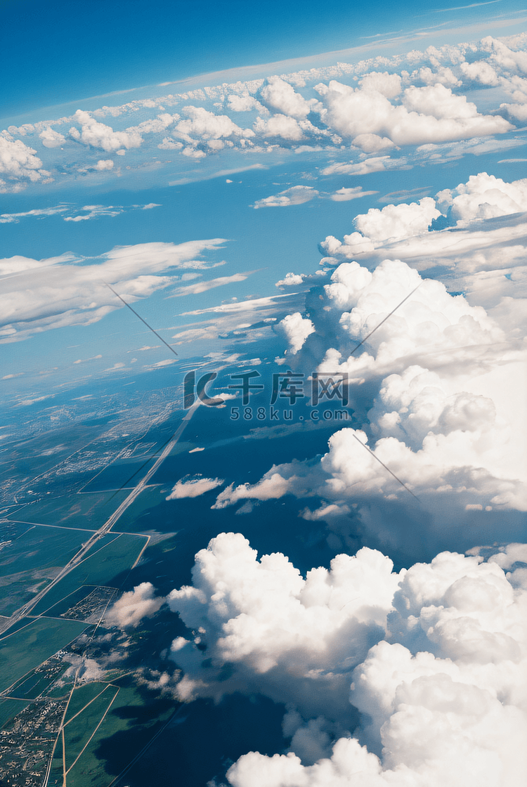 飞机窗户外的云朵摄影图6