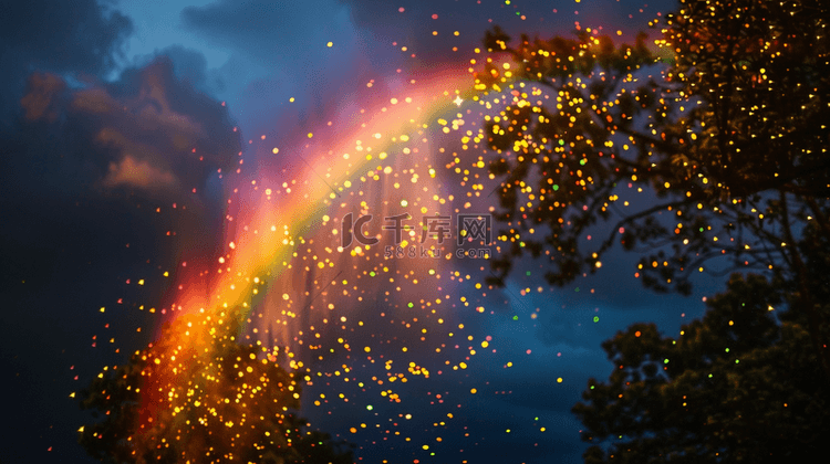 雨后阳光彩虹创意背景15