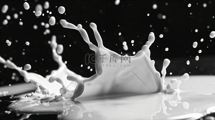 流动飞溅的牛奶摄影1
