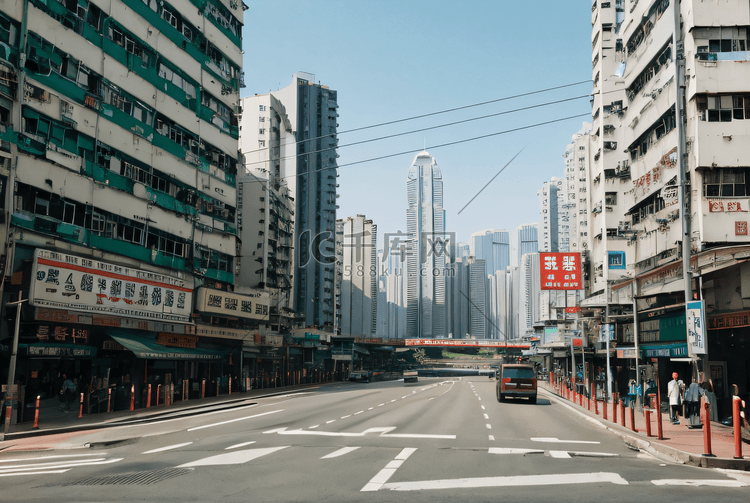 繁华的香港街景摄影图5