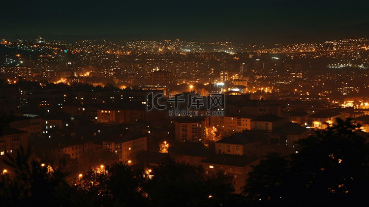 航拍夜晚城市星空的摄影6高清图