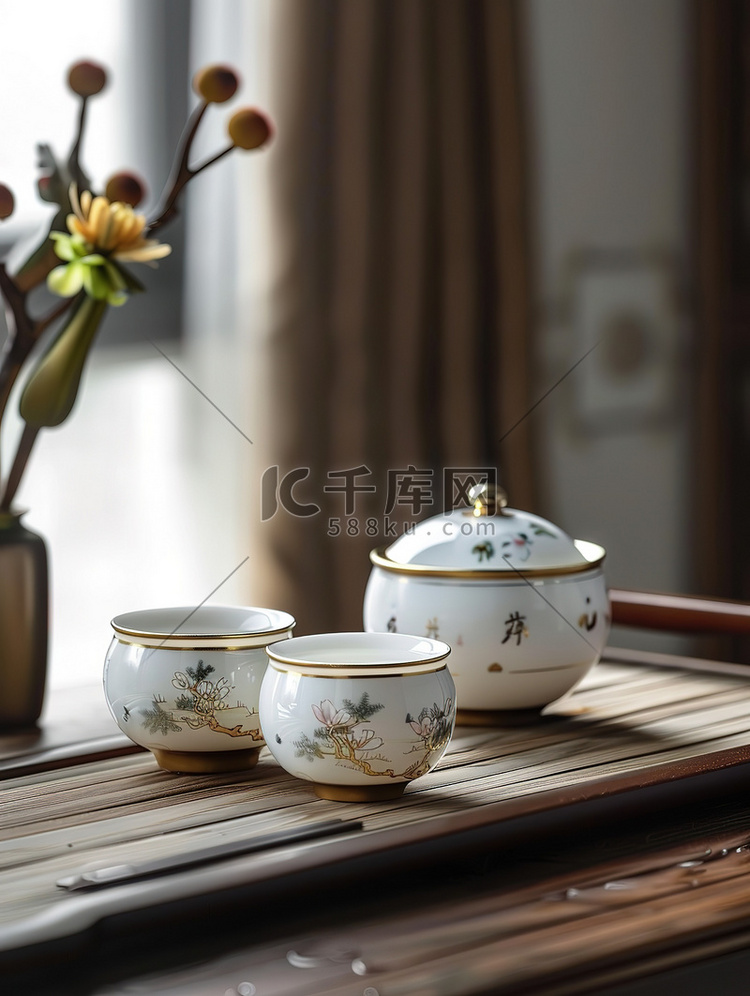 中国茶艺品茶春茶图片