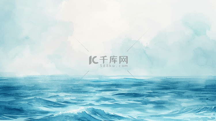 蓝色梦幻朦胧大海景色艺术的背景