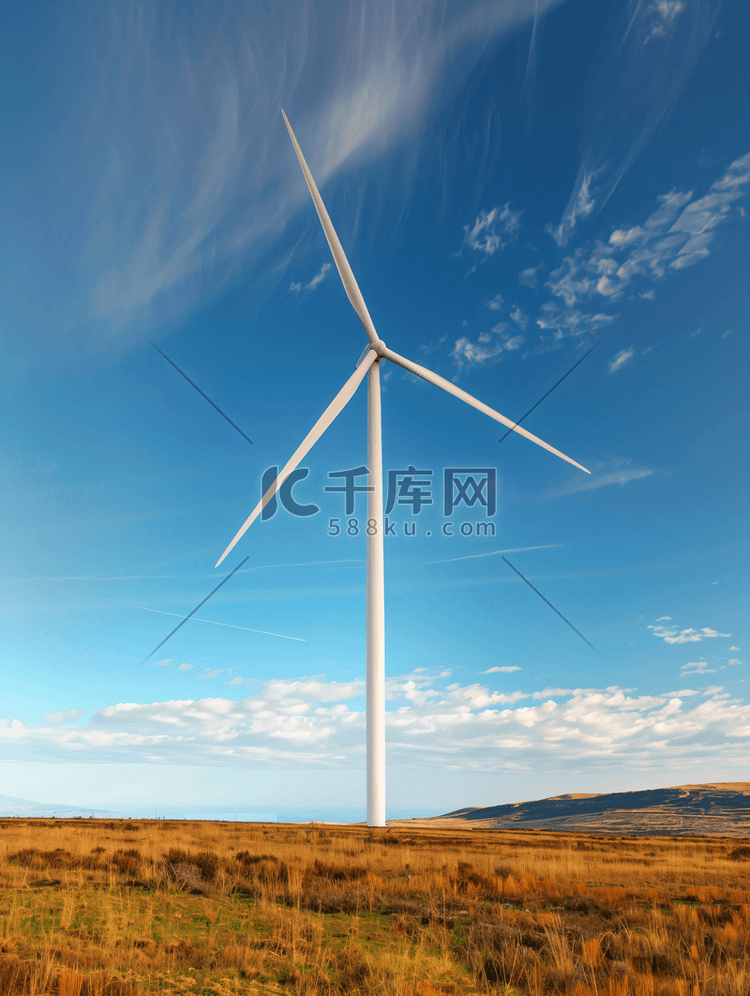 山顶风车意境新能源