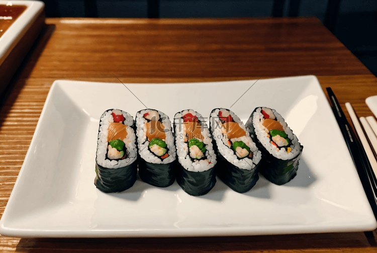 盘子里的寿司摄影图片2