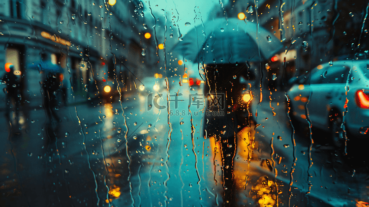 下雨天路上的行人摄影2
