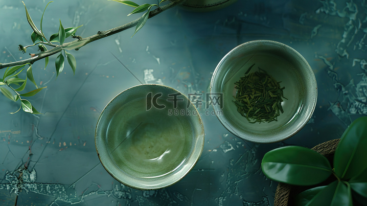 中式文艺春茶茶碗的摄影9高清图